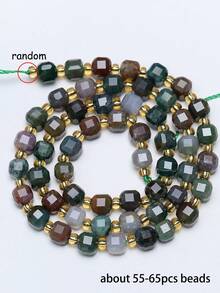 Natural Stone Colorful Faceted Square Beads, Faceted Square Loose Spaced Beads For Jewelry Making Diy Unique Bracelets, Necklaces, Earrings Crafts - Multicolor - View 21