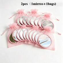 1/10/20pcs Round High Definition Portable Small Mirror With Pink Pouch, Handheld Mirror, Travel Makeup Mirror, Mini Makeup Mirror, Women's Valentine's Day Decorative Handheld Mirror, Carefully Shaped Mirror - A - View 12