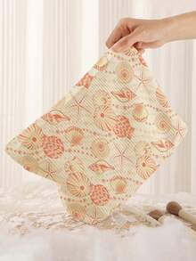 1 pieza Bolsa de almacenamiento de cosméticos portátil Serie Océano Patrón de concha & estrella de mar Impresión de doble cara Bolsa de maquillaje con cremallera para viaje Organizador multifuncional de artículos de tocador - Multicolor - Ver 5