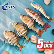 ANFS 5pcs Multi Jointed Swimbaits Fishing Lures Assorted Design For Bass Trout Perch Slow Sinking Lifelike Fishing Lure Kit Swimming Lures Freshwater Saltwater - Multicolor - View 4