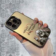 Funda para teléfono - Impresión 2D plana, 1 pieza, diseño moderno y a la moda con patrón de corazón y gesto de personaje de la cultura georgiana, funda de teléfono IMD de color plateado, adecuada para iPhone 17 Air/17 Pro MAX y todas las series, resistente a caídas y a la suciedad, regalo para amigos, familiares, fans y festivales. - Color mixto 1 - Ver 3