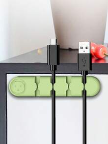 可愛熊矽膠線材整理夾 自黏式電線收納夾 桌面線材管理夾 適用於 USB 充電線、耳機線收納 - 彩色 - 查看 6
