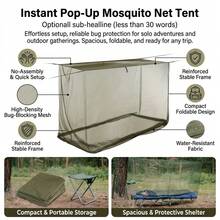 Portable Mosquitoes-Net Tent 1.8M Foldable No-Assembly Outdoor Camping Travel Gathering - Dark Green - View 3