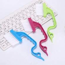 1pc Narrow Gap Handheld Cleaning Brush, Dense Stiff Bristles Deep Clean Window Tracks, Keyboard, Kitchen & Bathroom Corners, Curved Handle With Hanging Hole For Easy Storage, Durable Bristles Without Shedding, Essential Home Cleaning Tool For Gaps, Practical For Personal Use Or Gifts - Multicolor - View 2