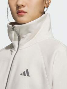 Adidas Women's FLEECE JKT Knit Collarless Jacket KC0047 - White - View 4
