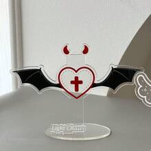 Cute Angel Devil Wing Acrylic Photo Card Stand, Kawaii Idol Photocard Holder Display Stand, Light Chaser Desktop Decor Picture Frame For Idol Photocard, Anime Card Collection - A - View 11
