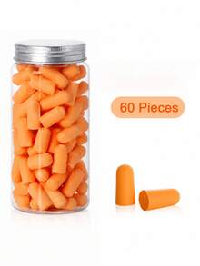10/24/60/120pcs Foam Earplugs, 32dB NRR Noise Reduction Earplugs, Suitable For Sleep, Snoring, Travel, Loud Music, Concerts, Shooting, Work, Construction, Hearing Protection (Orange) - Orange Color - View 6