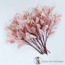 1pc/3pcs Artificial Eucalyptus Branches With Leaves And Berries, Greenery Stems, Vase Floral Decoration, Suitable For Wedding, Party, Home Decor, Bohemian Style, Valentine's Day, Gift, Birthday, Graduation, Back To School, Room Decoration, Study Supplies And More - Baby Pink - View 9