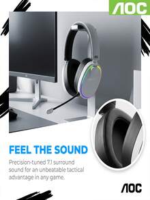 1Pc AOC ACG3512 Updated Wireless Over‑Ear Gaming Headset, Bass‑Enhanced Sound, Lightweight Foldable Build, Built‑In Microphone, Headphones For Travel Work Laptop Mobile Devices - View 4