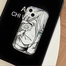 Funda para teléfono: Carcasa de TPU suave con arte lineal de anime Rezes para 17 17e 16e 16 15 14 13 12 11 Pro XR XS X 8 Plus - Colores mezclados - Ver 1