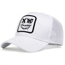 1件男士笑臉卡車帽，刺繡棒球帽，街頭時尚休閒帽，適合春秋旅行、海灘度假 - 彩色 - 查看 12