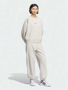 Adidas Women's FLEECE PNT Sports Knit Pants - White - View 6