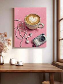 Set de pintura por números personalizado DIY Cappuccino, pintura al óleo cuidadosamente elaborada, expresa tu personalidad con colores, elige una pintura al óleo para decorar tu espacio, elección. Decora tu vida con colores, expresa tu personalidad. Ven y comienza tu viaje artístico. 40*50CM sin marco - rosa - Ver 5