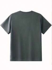 Camiseta Estampada para Hombre - Camiseta de Cuello Redondo de Poliéster Suave y Transpirable con Estampado Geométrico Deportivo Elegante y Moderno| Ropa Casual y Cómoda para el Tiempo Libre - Gris - Ver 2
