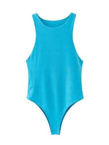 Verano sólido sexy bodycon mujeres monos mujer 4 colores verde delgado casual mono chic lady club monos cortos femme - Azul - Ver 1