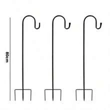 1pc Rust-Proof Adjustable Metal Shepherd's Hook, Heavy Duty 3/5 Prong Soil Insertion Hanging Rack, Outdoor Garden Planter, Bird Feeder And Wedding Floral Decoration Stand, Practical Holiday Gift - New Model - View 6