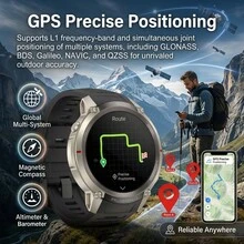 KENPANG Offline Map Men's Smartwatch, Built-In GPS, Downloadable Offline Maps, Navigation Without Phone, 5ATM Waterproof, Swimming Sports Watch, 170+ Sports Modes, Outdoor Compass/Altimeter/Barometer, Wireless Calling, Message Notifications, Weather Forecast, GPS Positioning. 1.43-Inch 460*460 Ultra-Clear AMOLED Screen. Zinc Alloy Anti-Drop Dual-Color Case. Men's And Women's Fitness Tracker, Compatible With IOS And Android - View 5