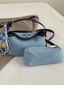 2026 Summer New Minimalist Exquisite Underarm Bag For Women, High-End Crossbody Bag, Korean Style Shoulder Bag, Fashion Versatile Handbag - Blue - View 6