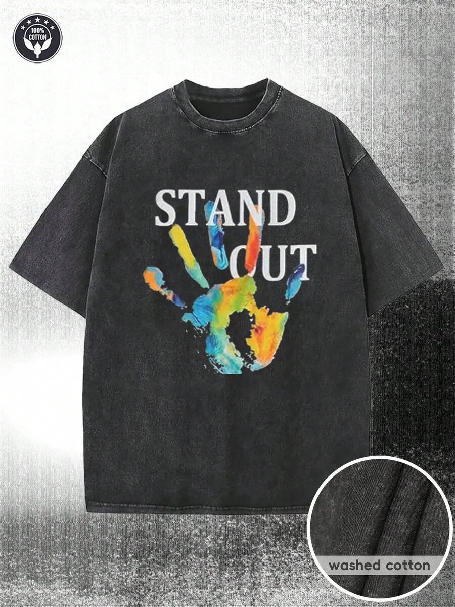 g, estampado de palma y letras, algodón batik de alta calidad, lavable a máquina, tiene un cierto grosor adecuado para camisetas de verano, actividades al aire libre, regalo para vacaciones. - Negro - Ver 1