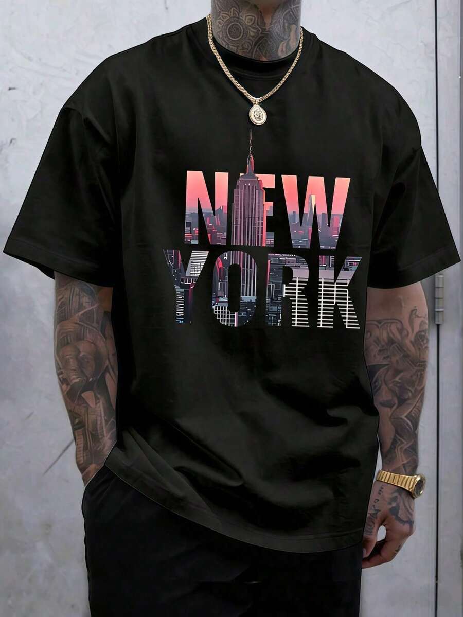 Unisex T-Shirt, 100% Cotton, Regular Fit, With Graphic Print, Short Sleeves, Casual Style, Summer Streetwear, Urban Style, Printed Top, Vintage Fashion, Soft And Breathable. - 紅色和黑色 - 查看 1