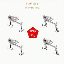 4PCS Lure Hard Bait 3-Hole VIB With Realistic Fish Eyes, Metal VIB Fishing Lure With Soft Bait Attachment - Multicolor - View 6