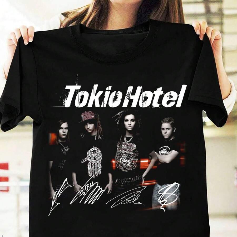 Camiseta unisex de todas las tallas de la colección Hot Tokio Hotel Tour Singer 1N1287 - Negro - Ver 1
