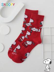 1 Pair SNOOPY Series Authentic Cute Cartoon Dog Pattern Men's Mid-Calf Socks - Multicolor - View 5