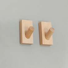 4pcs Heavy-Duty Solid Wood Hooks - Versatile Wall & Door Mount For Coats, Towels, And More - Stylish Entryway Organizer - A - View 13