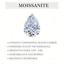 925 Sterling Silver 2CT Moissanite Pendant Necklace For Women - DVVS1 Moissanite Clarity 7*9mm Pear-Shaped Water Drop Cut - Fashionable Minimalist Wedding, Engagement, Daily, Party Wear Accessory - Suitable As Birthday Gift For Female Friends - With Moissanite Certificate - White Gold - View 4