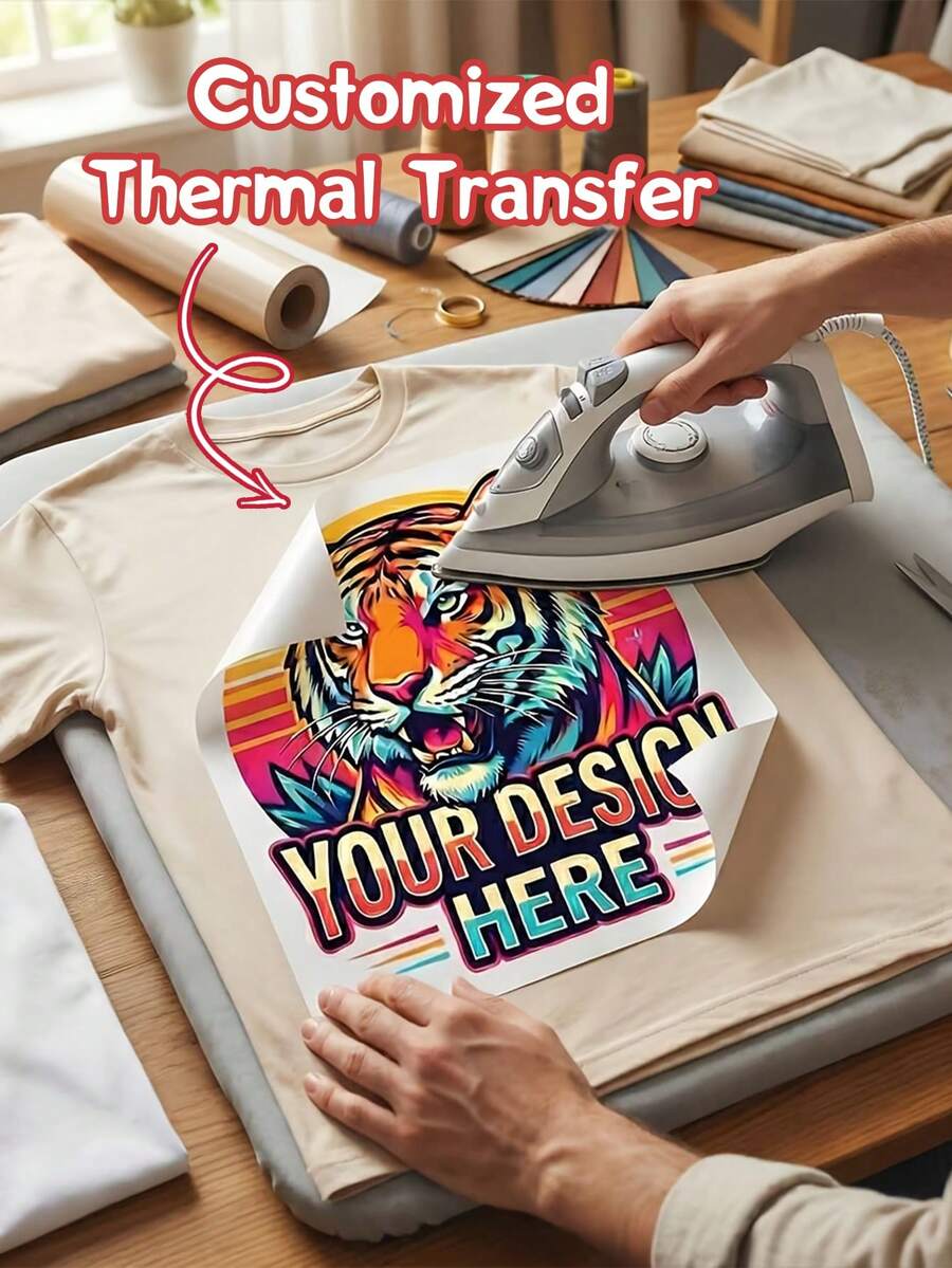 Custom Iron On Transfers, DTF Transfer Film, Personalized Heat Transfer Sticker For T Shirts Bags Hats Pillows Clothes, DIY Photo Logo Text, Wedding Gifts, Birthday, Mother's Day, Father's Day, Graduation, Gift For Him, Ready To Press, Unique Gift - Multicolor - View 1