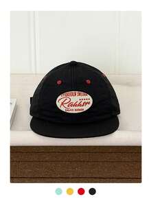 1pc Soft Top Letter Embroidered Flat Brim Wide Brim Baseball Cap, Spring Summer Travel Face-Slimming Hip Hop Baseball Cap, Sun Protection Flat Brim Baseball Cap - Multicolor - View 16