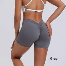 DIAS FIT JOY High Waist Butt Lifting Sports Shorts, Women's Nylon Yoga Shorts, Workout And Fitness Sports Pants - 海軍藍 - 查看 9
