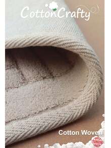 Cotton Woven Absorbent Bath Mat Set, Glass Pattern Bathroom Rug Set 60x100 Cm - 60x50 Cm - Beige - View 7