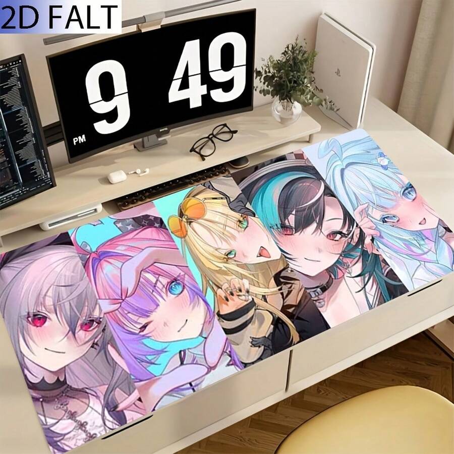 1pc Extra Large Non-Slip Desk Mat/Mouse Pad, Printed With Multiple Anime Character Patterns, Suitable For PC, Office And Home Use. This Desk Mat Can Improve The Comfort Of Desktop Use, Making It An Ideal Gift For Your Partner. It Features A High-Density Rubber Base To Ensure Stability, With A Smooth And Delicate Surface; Offers A Variety Of Styles Including Anime, Minimalist And Landscape. - Anime Characters - View 1