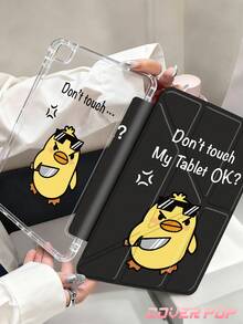 Don't Touch My Device 可愛卡通企鵝圖案平板保護殼，相容 iPad 9.7/10.2/10.5/10.9/12.9/Pro 11、第 10 代，相容 Galaxy Tab S6 Lite 10.4 吋，相容 Kindle Paperwhite 12 代 2024、Kindle (11 代 - 2024 發布)，柔軟防摔，智慧支架/自動喚醒/睡眠，Y 型折疊平板保護套，多種視角 - 彩色 - 查看 3
