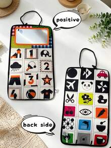 1pc Unisex Floor Mirror, High Contrast Car Hanging Folding Mirror, Baby Development Cognitive Learning Cloth Book Practice, Newborn Tummy Time Crawling Toy, Baby Gift - 彩色 - 查看 7