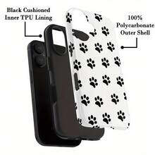 [Expédition 24h depuis DE/FR/ES]Coque de téléphone Apple 17 16 22 23 24 25 26 Galaxy : Motif de patte de chien, Coque deux-en-un avec film - Durable, double couche pour une protection supérieure, longue durée, anti-chute - Compatible avec iPhone 16, 15, 14, 13, 12, 11, 8, 7, X, XS, XR, Plus, Pro, Max, SE2, SE3, Cadeau d'anniversaire ou de mariage parfait pour les amis et la famille - 1 image couleur - Voir 4
