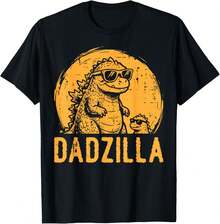 Camisetas para Hombre, Camiseta Divertida de Kaiju para el Día del Padre, Camiseta de Anime, Camiseta Clásica, Camiseta Unisex de Algodón Puro de Anime Japonés, Ropa de Verano para Hombre, Y - Negro - Ver 1