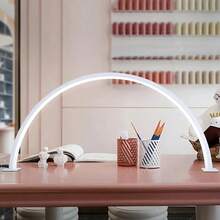 1 cái đèn LED hình trăng khuyết, đèn bàn, đèn ngủ phòng ngủ, nút điều chỉnh 3 màu, dùng nguồn USB, thân kim loại, phù hợp cho chiếu sáng làm móng và đọc sách học tập (Chọn kích thước lớn hoặc thường tùy theo nhu cầu, vui lòng đọc kỹ bảng kích thước sản phẩm) - Đèn làm móng - Xem 6