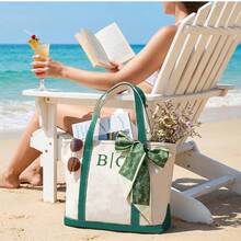 CFUNIQ 1pc Customized Canvas Tote Bag, Create A Unique Bag Just For You! Durable Canvas Tote Bag Not Only Practical But Also A Canvas To Showcase Your Personalized. Embroidery, Add Elegant Name, Initial Or Special Text - Multicolor - View 5