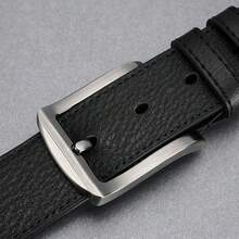 Men's Vintage Buckle Belt - Adjustable Business Casual Leather Belt, Alloy Buckle, Durable Comfortable Non-Slip Fit, Suitable For Office, Golf, Travel, Meetings, Jeans, Formal Wear And Casual Style, Perfect Gift For Men - Black - View 5