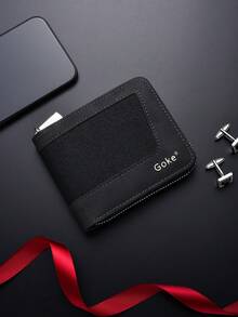 New Men's Short Chain Wallet Multi-Slot Card Holder Coin Pouch Zipper Purse - Multicolor - View 16