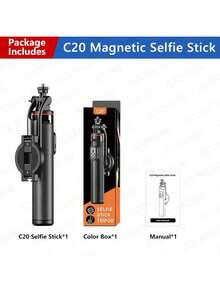 AXNEN 1300mm/51.2 Inch Wireless Selfie Stick Phone Tripod, Extendable Foldable Monopod, Compatible With Smartphones, With Magnetic Phone Holder And Remote Control, Suitable For Summer Vacation, Travel, Outdoor Activities, Live Streaming And Other Photography And Live Streaming Occasions - one-size - View 14