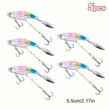 GOTURE 5pcs Long Tail Vibrating Lure, Laser Coating, Streamlined Design, Large Swing Action, 3 Hooks, Double Hook Configuration, Suitable For Sea Bass And Bass Fishing - Multicolor - View 13