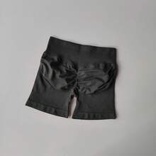 Pantalones cortos de tres puntos para levantamiento de glúteos color melocotón, pantalones cortos de Yoga de cintura alta de verano, pantalones deportivos para correr a la moda y sexis de Color sólido - Azul - Ver 10