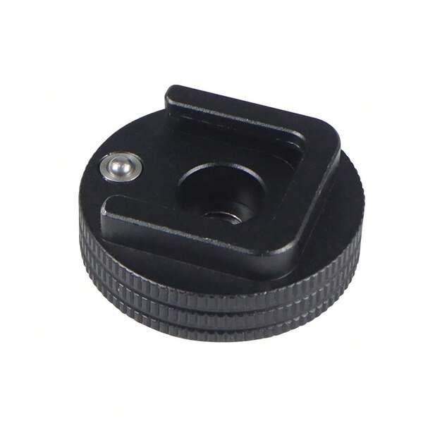 Black Imperial 1/4" Thread Disc Adapter Anti-Lost Cold Shoe Base Reverse Lock Tripod Screw Replacement Fit Ball Head DSLR Cage Flash Mic