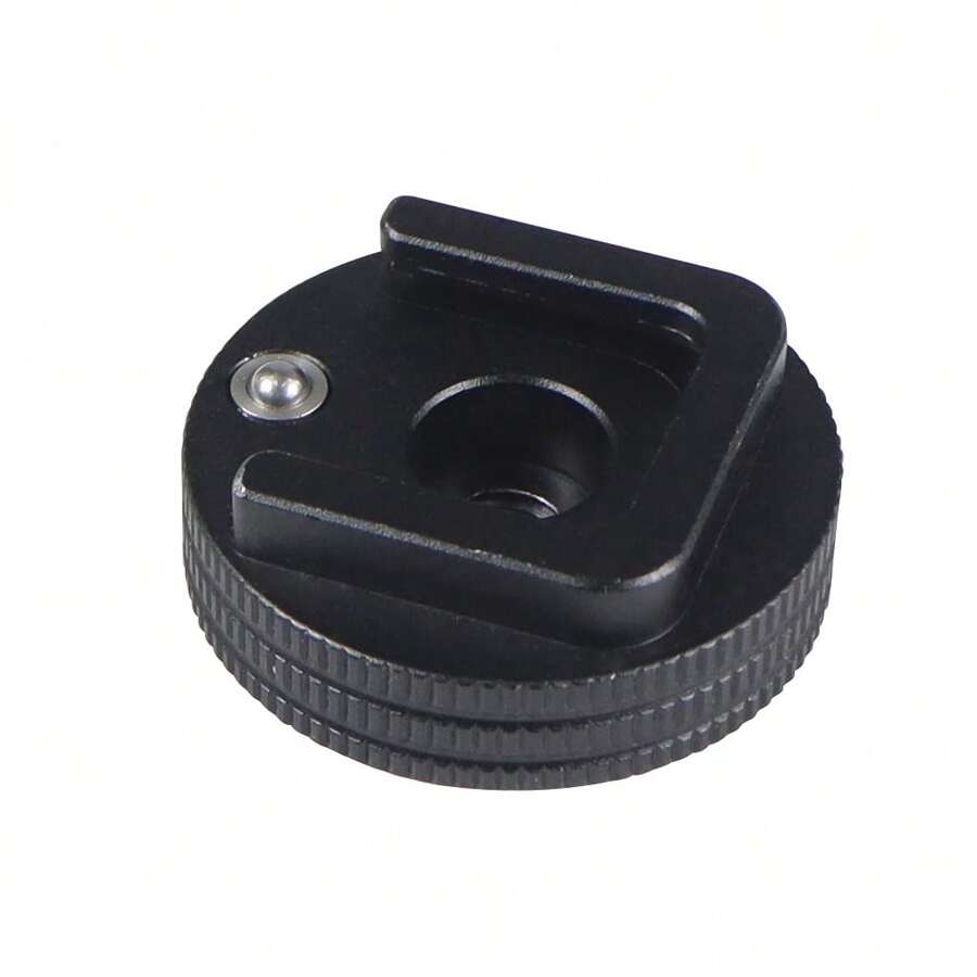 Black Imperial 1/4" Thread Disc Adapter Anti-Lost Cold Shoe Base Reverse Lock Tripod Screw Replacement Fit Ball Head DSLR Cage Flash Mic - View 1