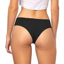 Calcinha Sem Costura Corte A Laser Tanga Confortável Não Marca - Kit 03 unid ( Preta e Bege)±GG - Visão 2