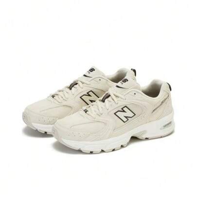 New Balance 530 D Wide Fit Unisex Retro Low-Top Sneakers, Cream White Mesh Upper, Cushioned Soft Midsole, Versatile Shoes For Daily Walking, City Commute, And Lightweight Fitness Training