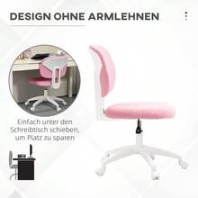 Ergonomic, Height-Adjustable, Swivel Office Chair Without Armrests, In Pink Velvet, For Home Office And Gaming. - 粉色 - 查看 6